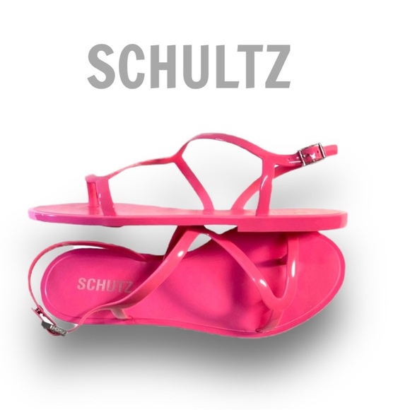 SCHUTZ Hot Pink Jelly Sandals with Silver Tone hardware NEW WITH TAGS SZ 7 - Picture 1 of 14